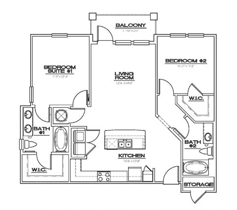 a floor plan of a small house with bedrooms and a living room